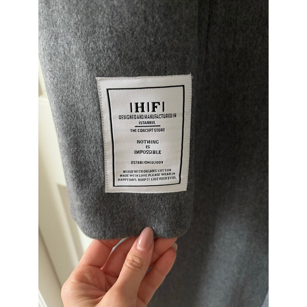 NWT Hot Fashion Gray Long Wool Blend Coat Double Breasted Maxi Coat M - Picture 9 of 11